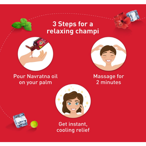Dabur Navratna Ayurvedic Cooling Hair Oil for Stress Relief – 100ml