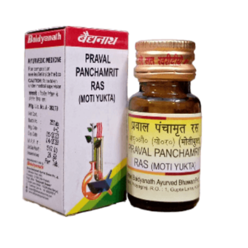 Baidyanath Praval Panchamrit Ras (Moti Yukta) – Ayurvedic Support for Acidity, Immunity & Bone Health