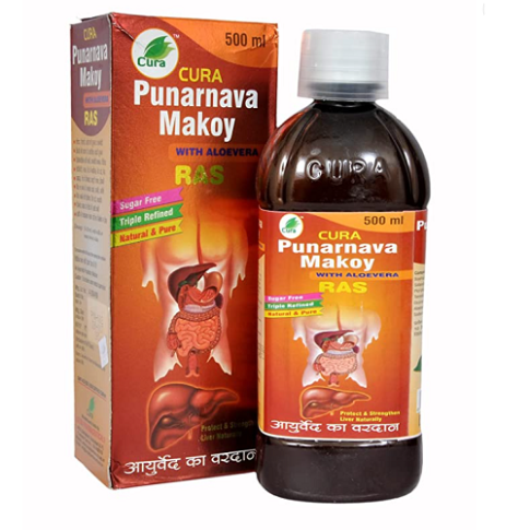 Cura Punarnava Makoy Ras – Detox & Urinary Wellness Tonic for Energy & Liver Support (500ml)