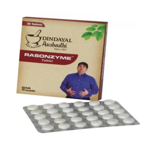 Dindayal Rasonzyme Tablets for Gas, Acidity & Digestive Relief (30 Tablets)