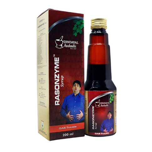 Dindayal Aushadhi Rasonzyme Syrup for Gas, Acidity & Digestive Relief (200 ml)