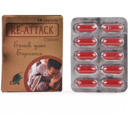Cura Re-Attack Capsules – Men’s Vitality, Strength & Energy Support Supplement (10 Caps)