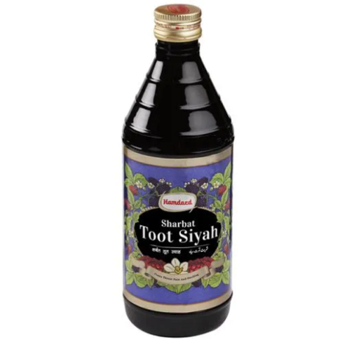 Hamdard Sharbat Toot Siyah Unani Syrup for Throat Relief & Chest Congestion (500ml)