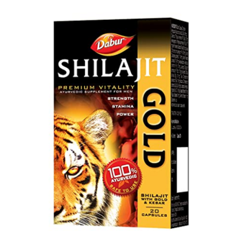 Dabur Shilajit Gold Capsules for Strength, Stamina & Vitality (20 Capsules)
