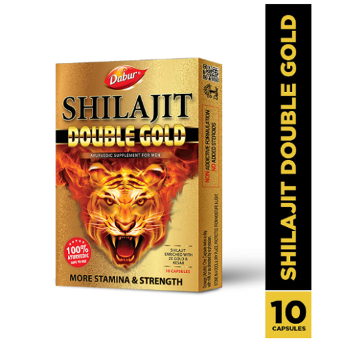 Dabur Shilajit Double Gold Capsules 10 – Energy, Stamina & Vitality Support - LUXURY GLOW