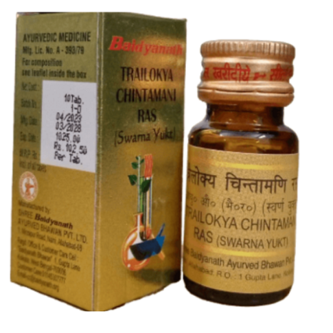 Baidyanath Trailokya Chintamani Ras (Swarna Yukt) – Premium Ayurvedic Rejuvenation Support - LUXURY GLOW