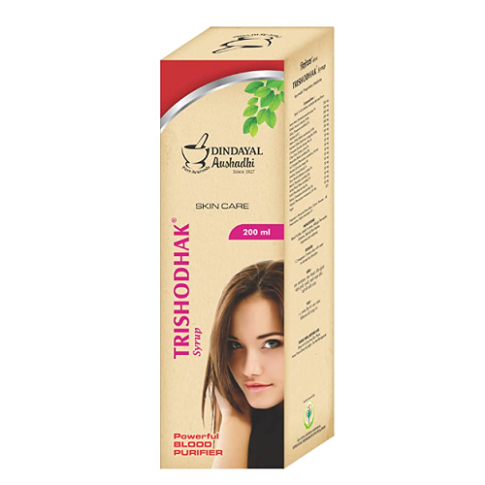 Dindayal Trishodhak Syrup – Ayurvedic Blood Purifier for Clear Skin & Acne Support (200 ml)