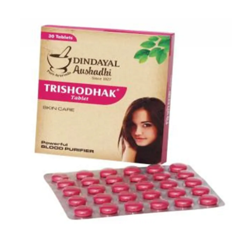 Dindayal Trishodhak Tablet – Ayurvedic Blood Purifier for Clear Skin & Allergy Support (30 Tablets)