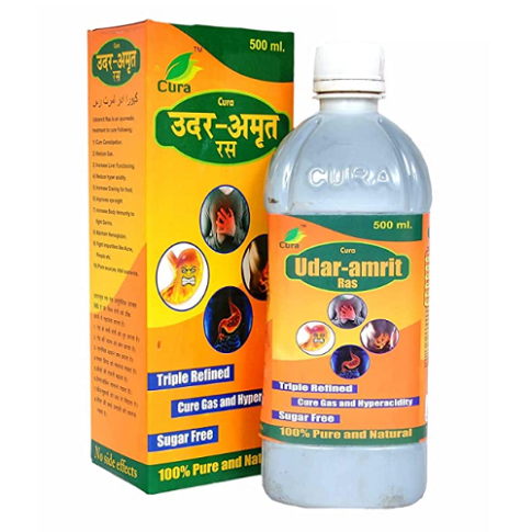 Cura Udar-Amrit Ras – Ayurvedic Digestive Relief for Acidity, Gas & Indigestion (500ml)