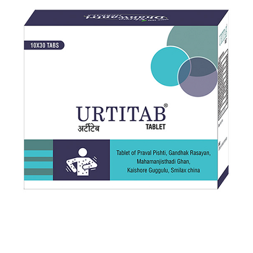 Shree Dhanwantri Urtitab Tablet – Ayurvedic Support for Skin Allergies, Itching & Inflammation (300 Tablets)