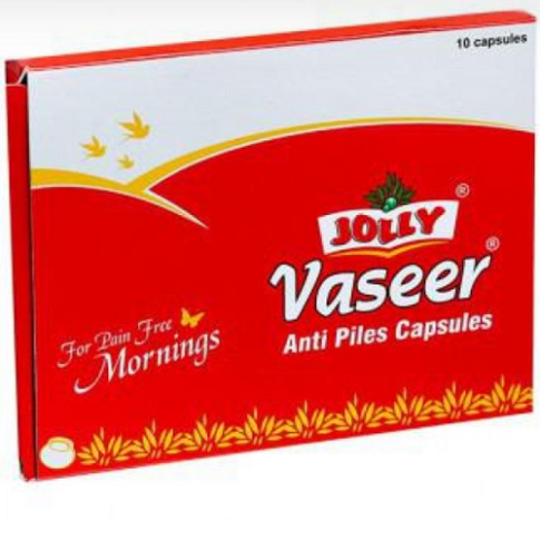 Jolly Vaseer Capsules (10 Capsules) – Ayurvedic Relief for Piles & Constipation