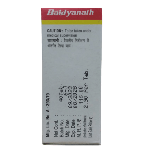Baidyanath Vidyadharabhra Ras – Supports Nerve Strength, Water Balance & Joint Relief (40 Tabs)