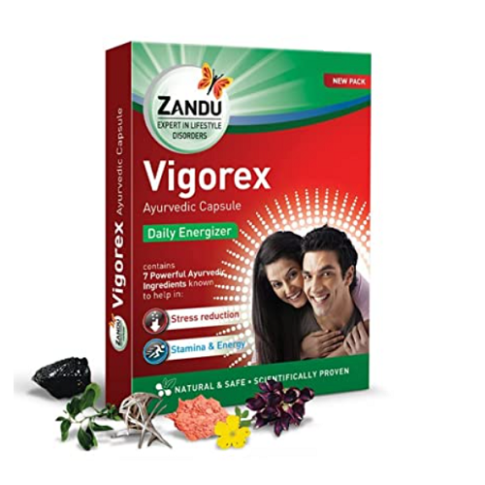 Zandu Vigorex Gold Capsules (2 x 12) – Ayurvedic Daily Energy & Stamina Support - LUXURY GLOW