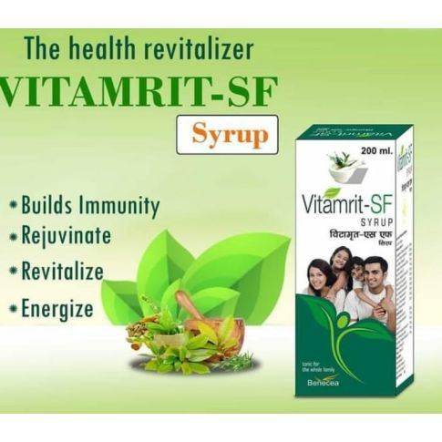 Shree Dhanwantri Herbals Vitamrit-SF Syrup 200ml – Sugar-Free Ayurvedic Immunity & Energy Tonic - LUXURY GLOW